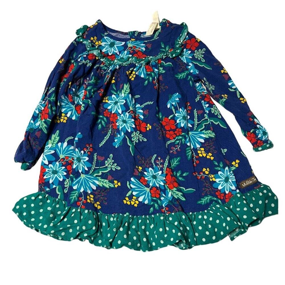 Matilda Jane Bright & Merry Dress Girls Size 4 gently used condition Clean smoke